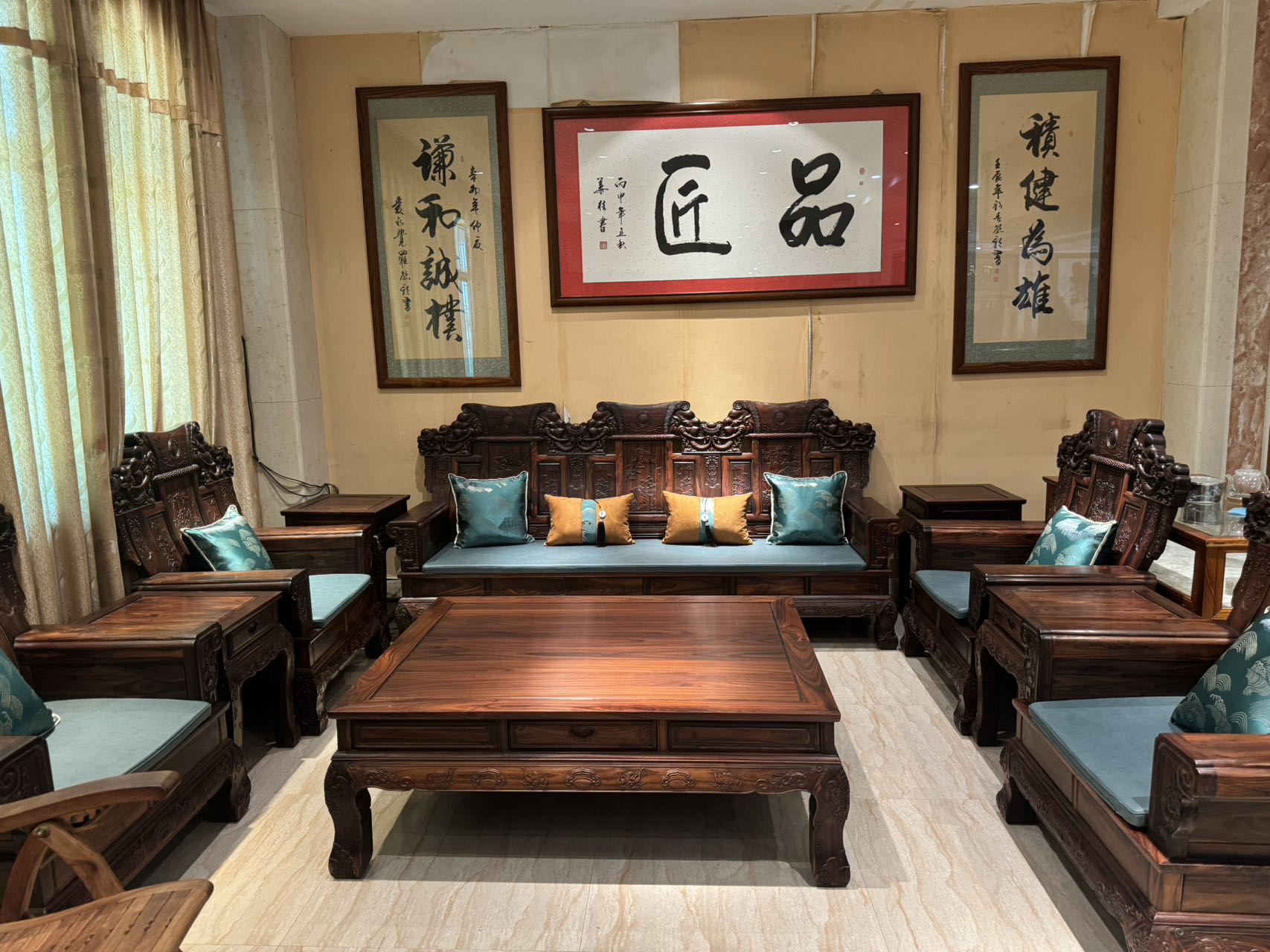 印尼黑酸枝大奔沙发11件套