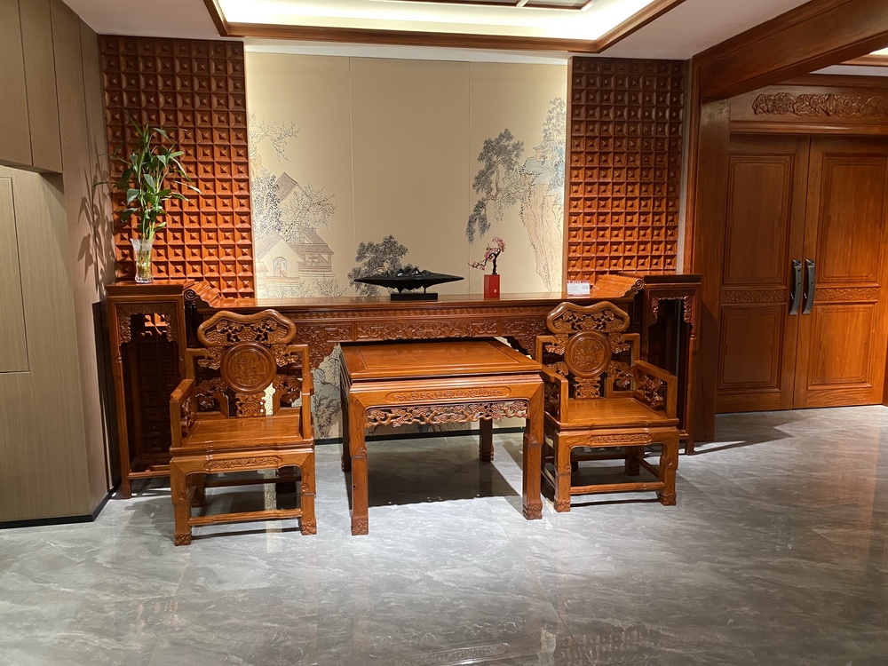 缅甸花梨灵芝中堂